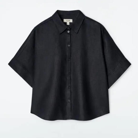 COS Tops - COS Black Short-Sleeve Button Front Shirt